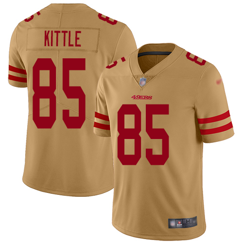 49ers #85 George Kittle Gold Men’s Stitched NFL Inverted Legend Jersey