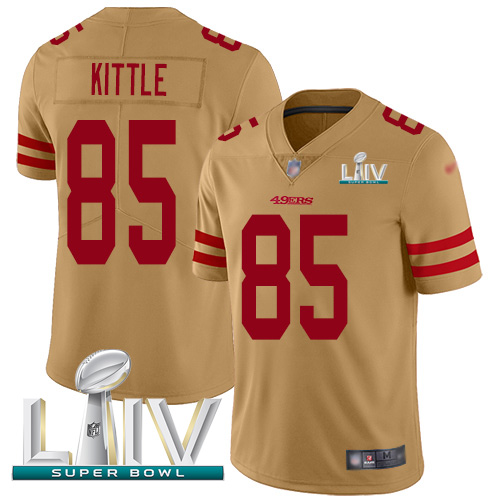49ers #85 George Kittle Gold Super Bowl LIV 2020 Men’s Stitched NFL Inverted Legend Jersey