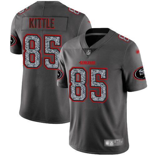 49ers #85 George Kittle Gray Static Men’s Stitched NFL Vapor Untouchable Jersey