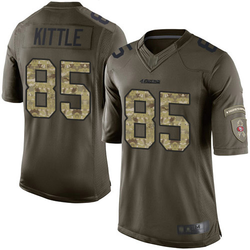49ers #85 George Kittle Green Men’s Stitched NFL 2015 Salute To Service Jersey