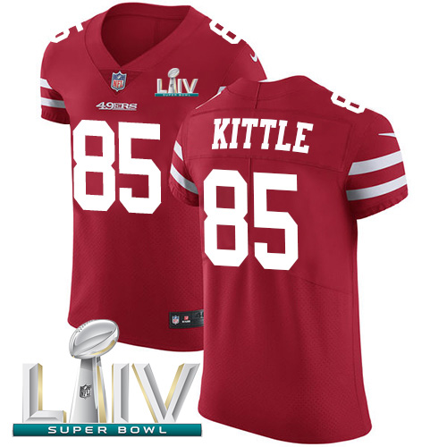 49ers #85 George Kittle Red Super Bowl LIV 2020 Team Color Men’s Stitched NFL Vapor Untouchable Elite Jersey