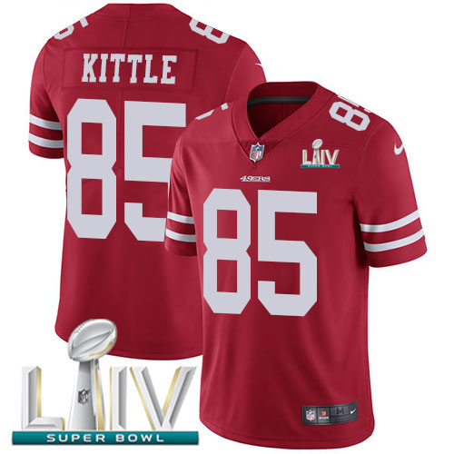 49ers #85 George Kittle Red Super Bowl LIV 2020 Team Color Youth Stitched NFL Vapor Untouchable Jersey