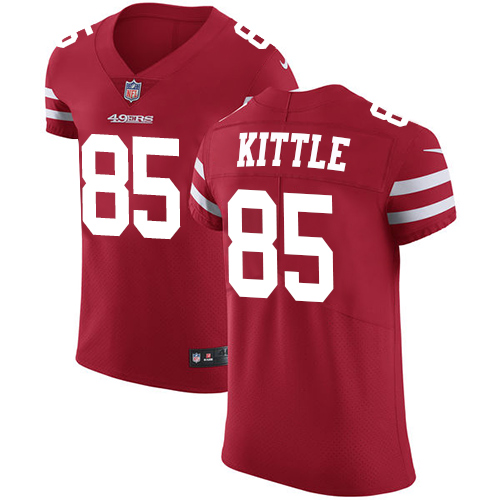 49ers #85 George Kittle Red Team Color Men’s Stitched NFL Vapor Untouchable Elite Jersey