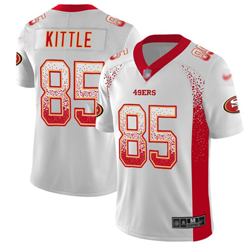 49ers #85 George Kittle White Men’s Stitched NFL Rush Drift Fashion Jersey