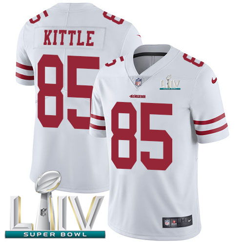 49ers #85 George Kittle White Super Bowl LIV 2020 Men’s Stitched NFL Vapor Untouchable Jersey