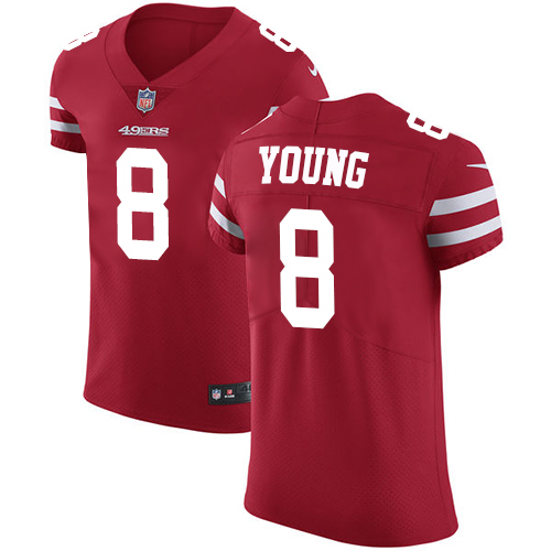 49ers #8 Steve Young Red Team Color Men’s Stitched NFL Vapor Untouchable Elite Jersey