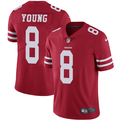 49ers #8 Steve Young Red Team Color Men’s Stitched NFL Vapor Untouchable Jersey