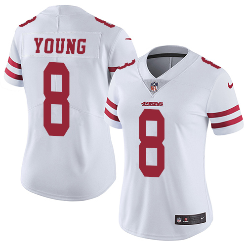 49ers #8 Steve Young White Women’s Stitched NFL Vapor Untouchable Jersey