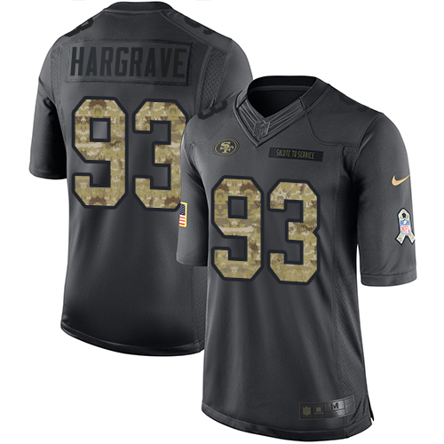49ers #93 Javon Hargrave Black Men’s Stitched NFL 2016 Salute To Service Jersey