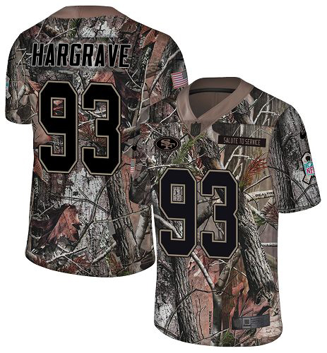 49ers #93 Javon Hargrave Camo Men’s Stitched NFL Rush Realtree Jersey