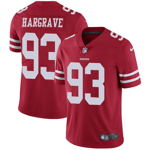 49ers #93 Javon Hargrave Red Team Color Men’s Stitched NFL Vapor Untouchable Jersey