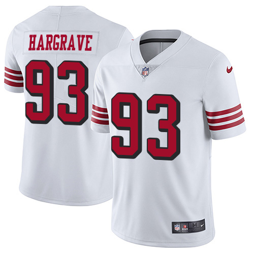 49ers #93 Javon Hargrave White Rush Men’s Stitched NFL Vapor Untouchable Jersey