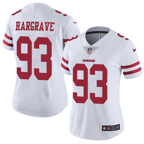 49ers #93 Javon Hargrave White Women’s Stitched NFL Vapor Untouchable Jersey