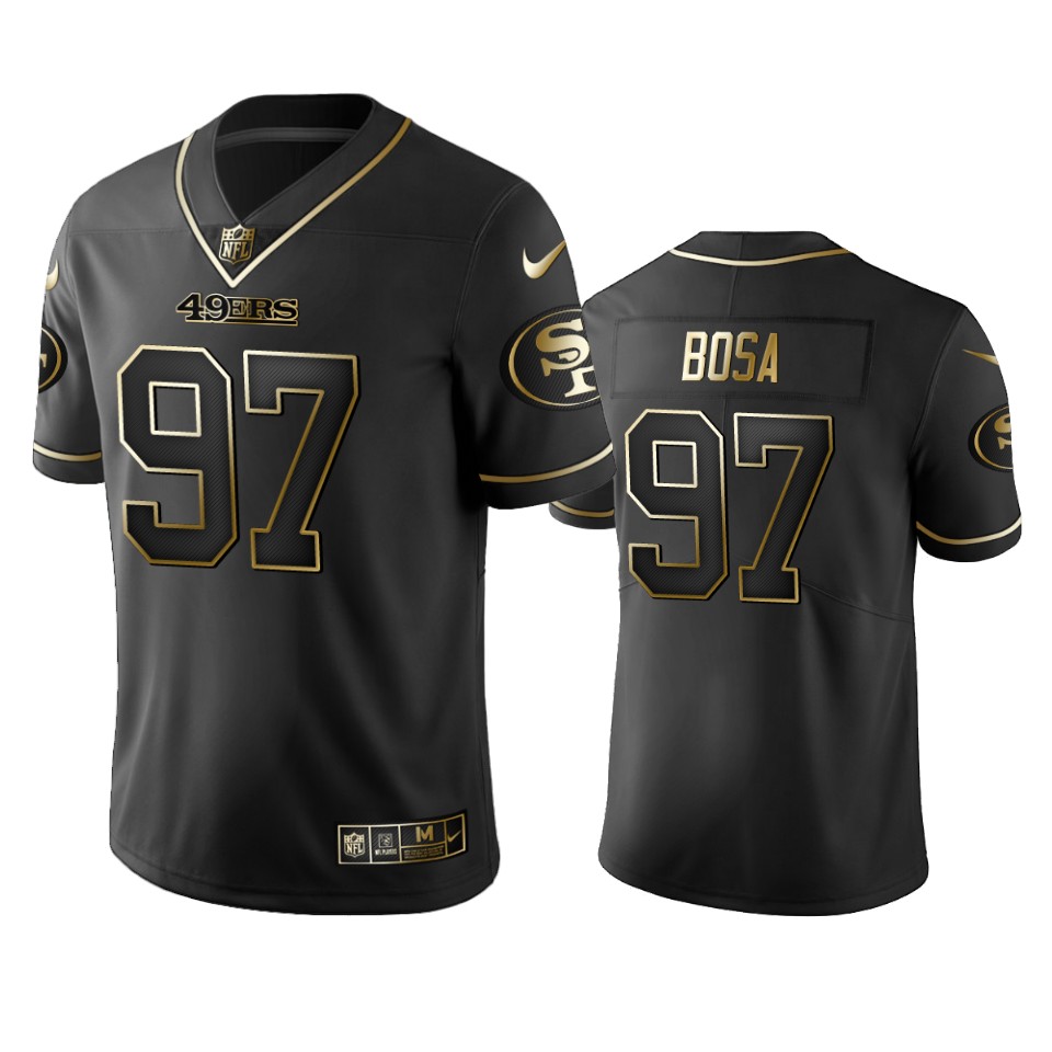 49ers #97 Nick Bosa Black Golden Edition Stitched NFL Jersey