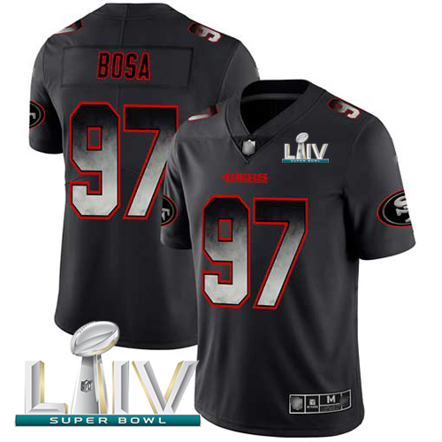 49ers #97 Nick Bosa Black Super Bowl LIV 2020 Men’s Stitched NFL Vapor Untouchable Smoke Fashion Jersey