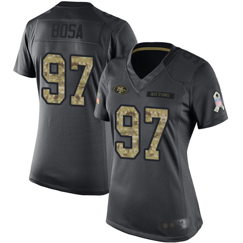 49ers #97 Nick Bosa Black Women’s Stitched NFL 2016 Salute To Service Jersey