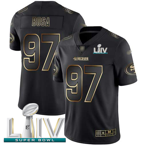 49ers #97 Nick Bosa Black/Gold Super Bowl LIV 2020 Men’s Stitched NFL Vapor Untouchable Jersey