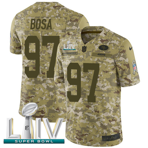 49ers #97 Nick Bosa Camo Super Bowl LIV 2020 Men’s Stitched NFL 2018 Salute To Service Jersey