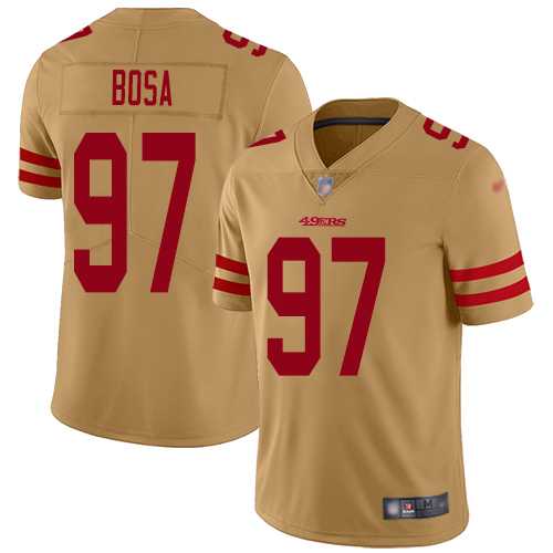 49ers #97 Nick Bosa Gold Men’s Stitched NFL Inverted Legend Jersey