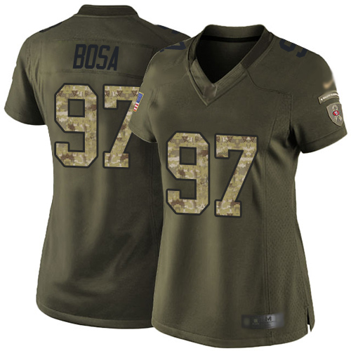 49ers #97 Nick Bosa Green Women’s Stitched NFL 2015 Salute To Service Jersey