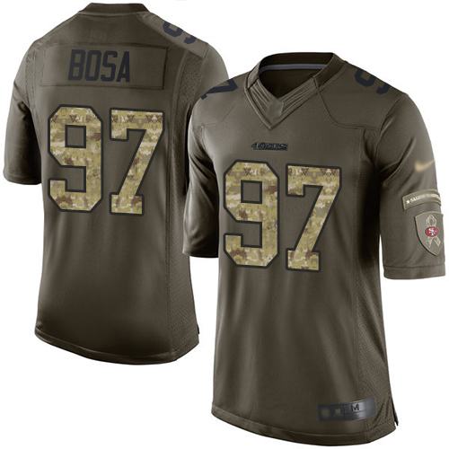 49ers #97 Nick Bosa Green Youth Stitched NFL 2015 Salute To Service Jersey
