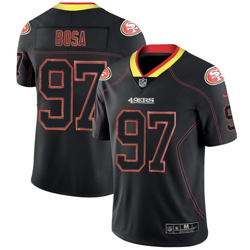 49ers #97 Nick Bosa Lights Out Black Men’s Stitched NFL Rush Jersey