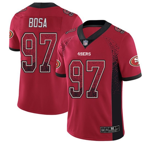 49ers #97 Nick Bosa Red Team Color Men’s Stitched NFL Rush Drift Fashion Jersey