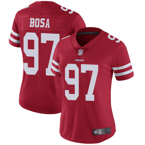 49ers #97 Nick Bosa Red Team Color Women’s Stitched NFL Vapor Untouchable Jersey