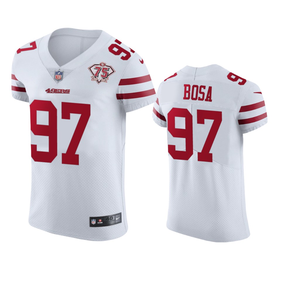 49ers #97 Nick Bosa White Men’s 75th Anniversary Stitched NFL Vapor Untouchable Elite Jersey