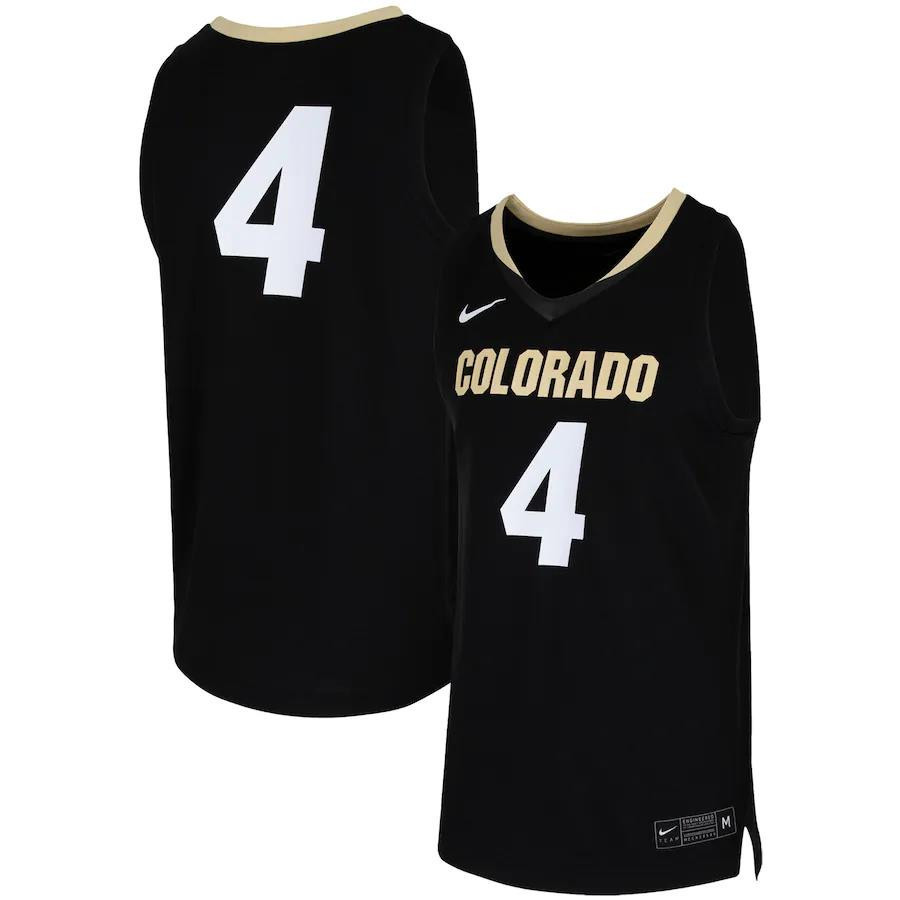 4 Colorado Buffaloes Team Basketball Stitched Jersey – Black