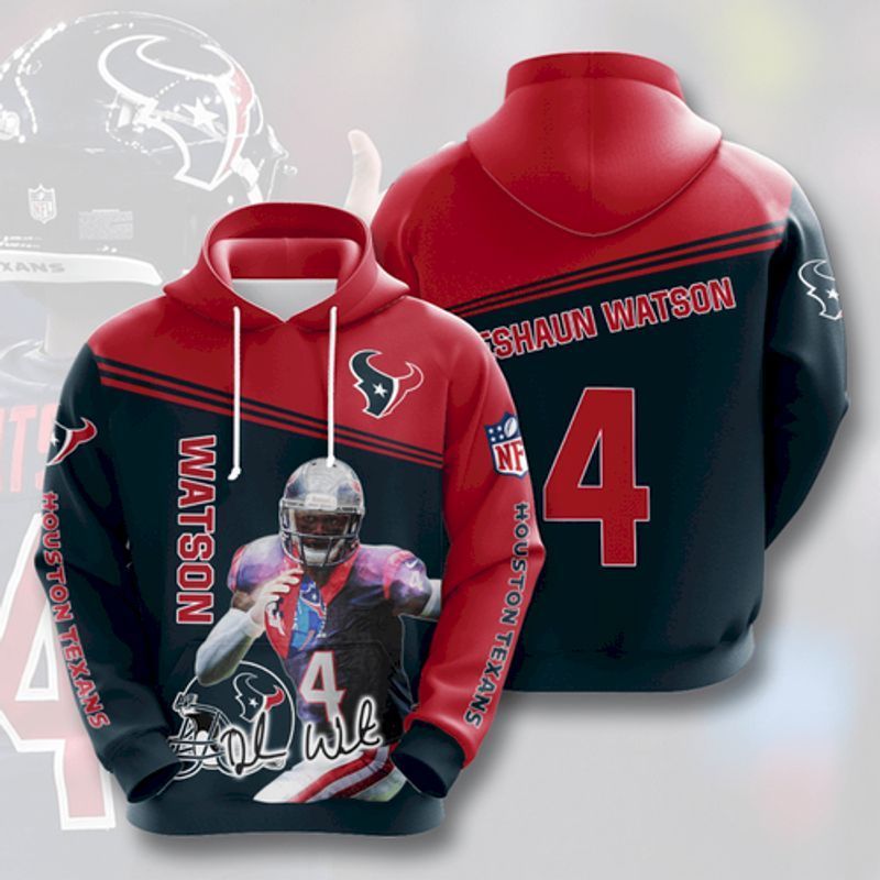 4 Deshaun Watson Houston Texans 3D Hoodie