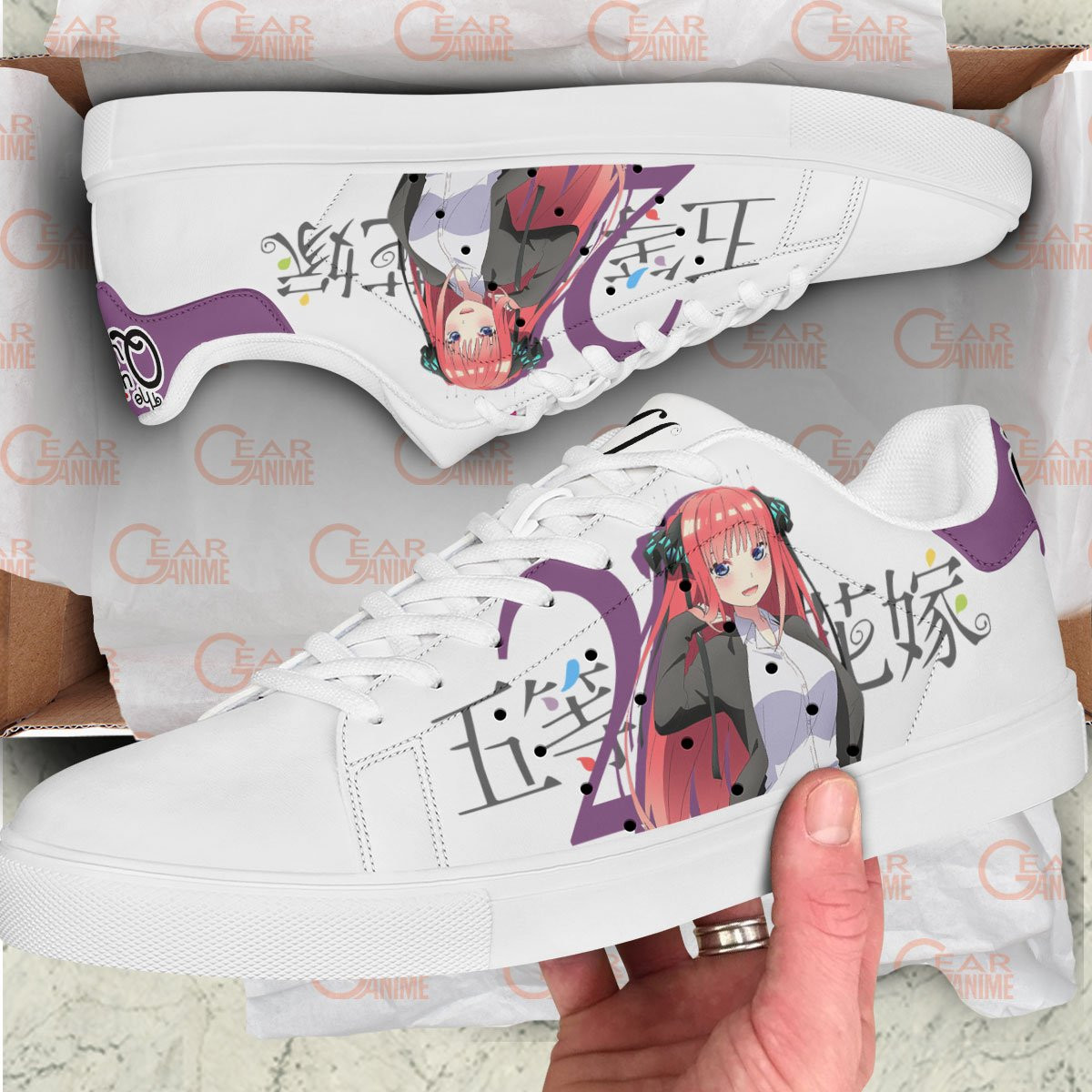 5-Toubun no Hanayome Nino Nakano Skate Sneakers Custom Anime Shoes