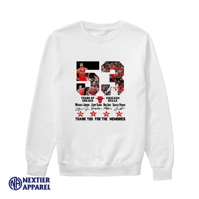 53 Years of Chicago Bulls 1966 2019 shirt Unisex Sweatshirt