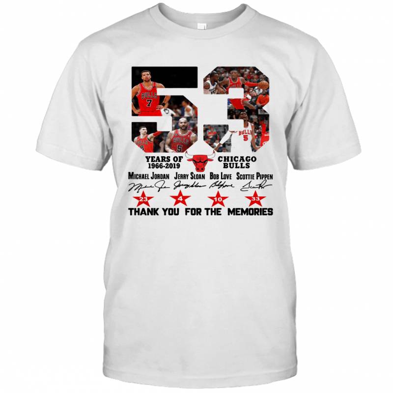 53 Years of Chicago Bulls 1966 2019 T-Shirt
