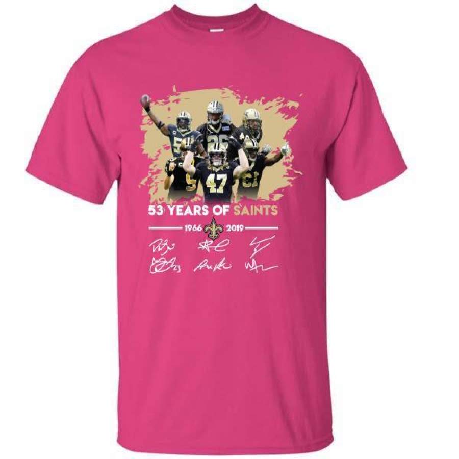 53 years of New Orleans Saints 1966-2019 signatures T-Shirt