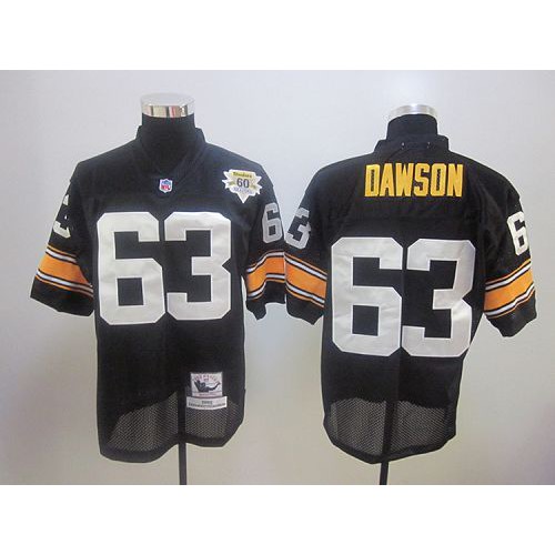 60TH Mitchell And Ness Pittsburgh Steelers #63 Dermontti Dawson Black Stitched NFL Jersey Men’s