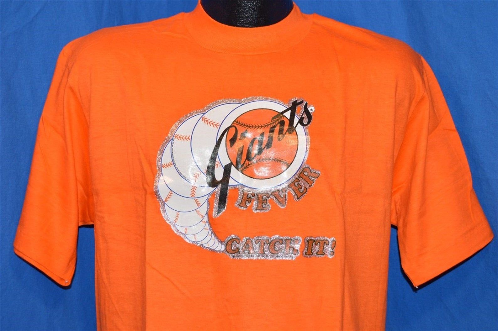 70S San Francisco Giants Fever Glitter Iron On Baseball Orange Vintage T-Shirt