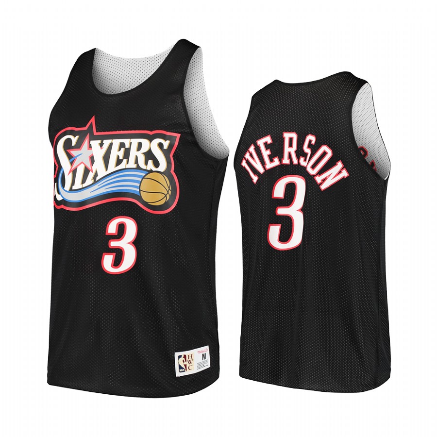 76ers Allen Iverson #3 Hardwood Classics Reversible Practice Jersey