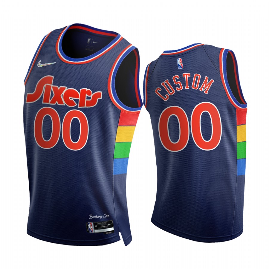 76ers Custom 75th Diamond Anniversary Royal #00 Jersey 2021-22