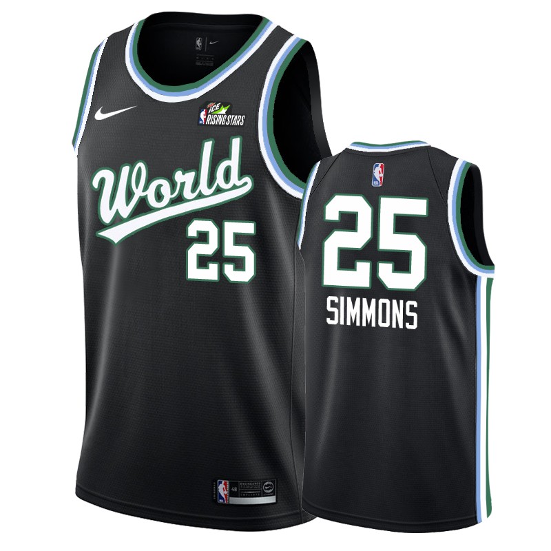 76ers Male Ben Simmons #25 2019 Rising Star Black Team USA Jersey