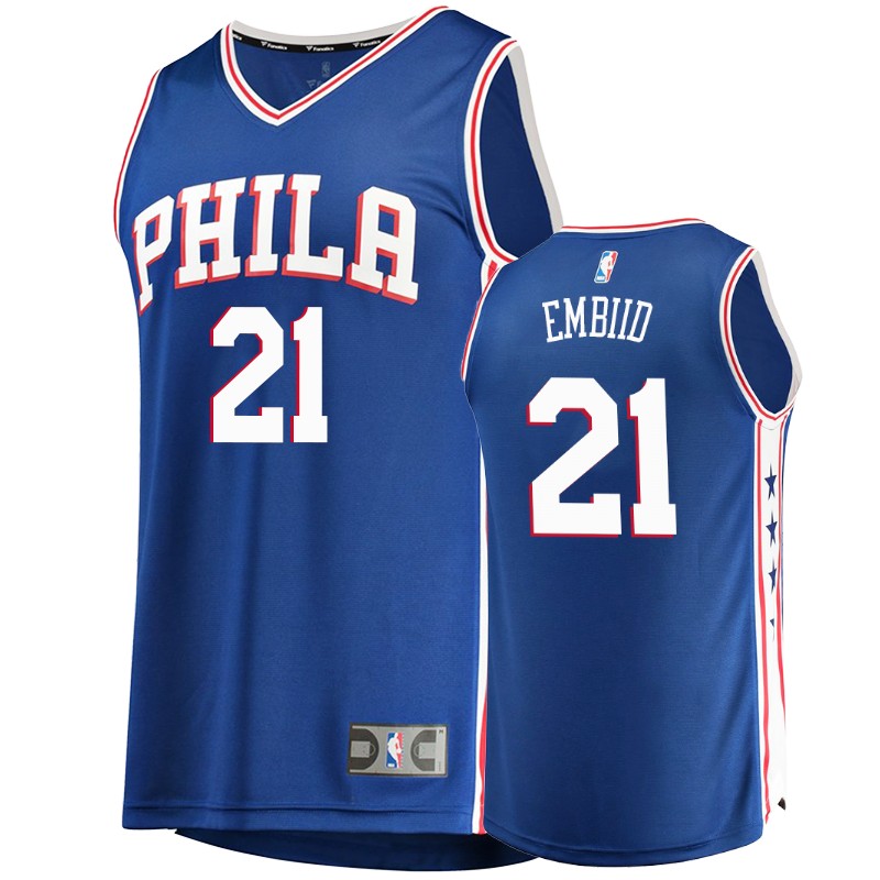 76ers Men's Joel Embiid #21 Icon Fanatics Branded Jersey