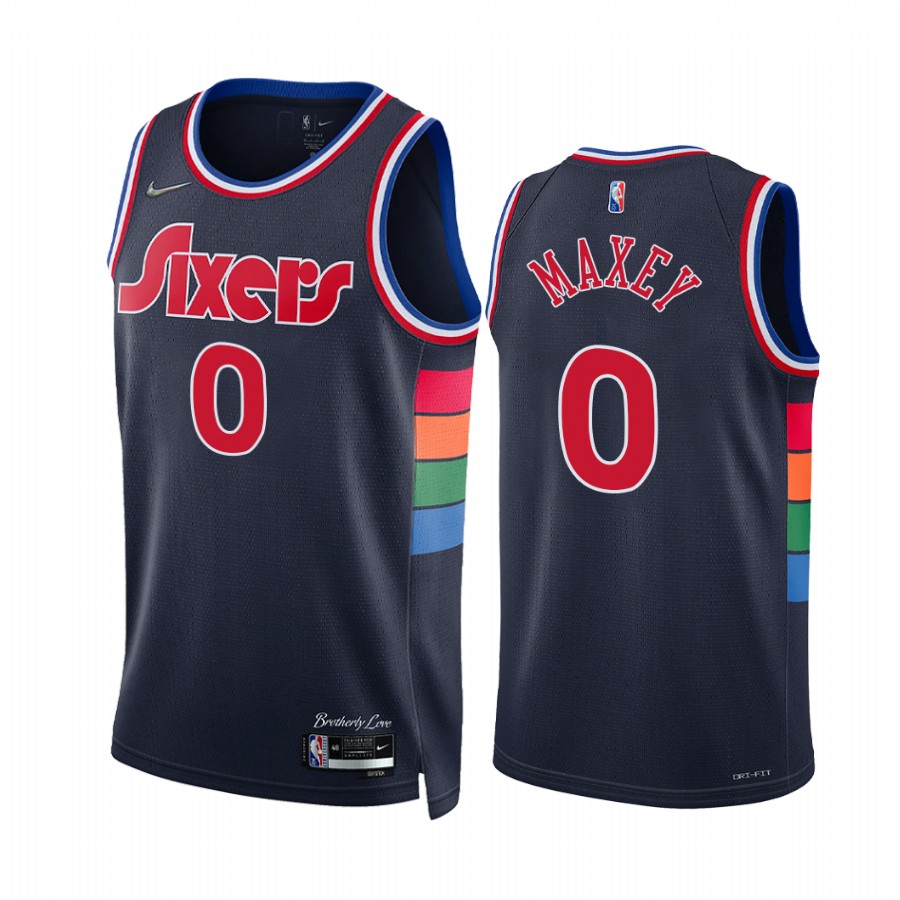 76ers Tyrese Maxey 75th Diamond Anniversary Royal #0 Jersey 2021-22