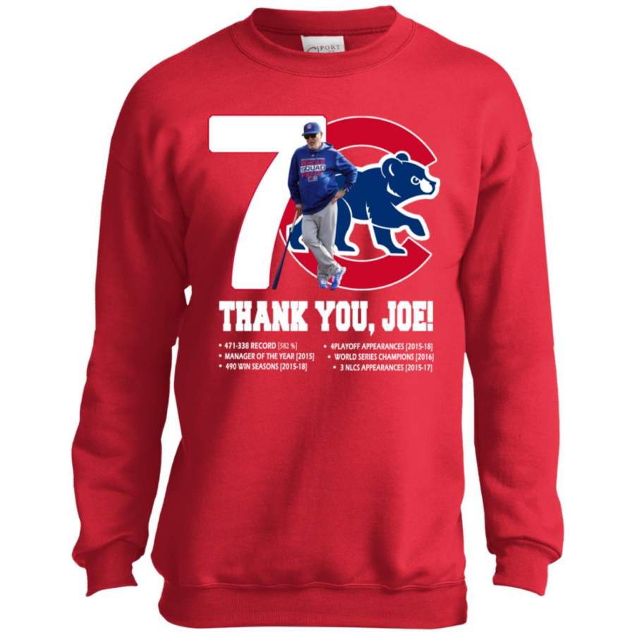 7 Chicago Cubs Thank Joe Youth Kids Sweatshirt