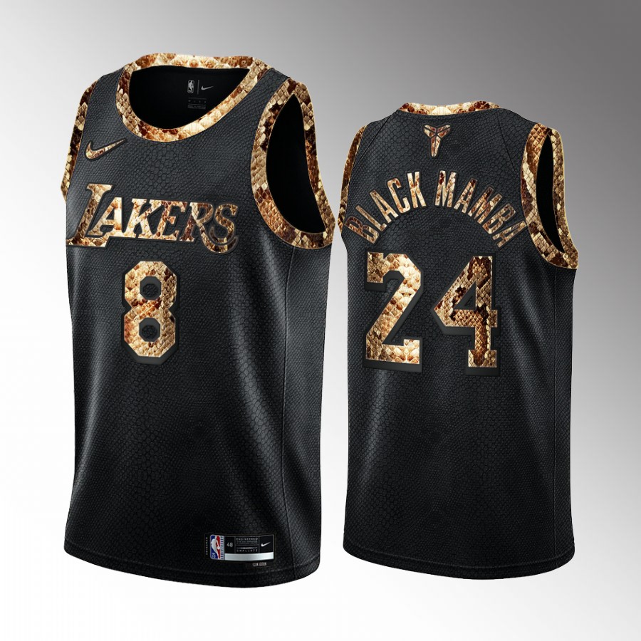 8-24 Mamba Day Kobe Bryant Lakers Black #24 Jersey Legend Forever