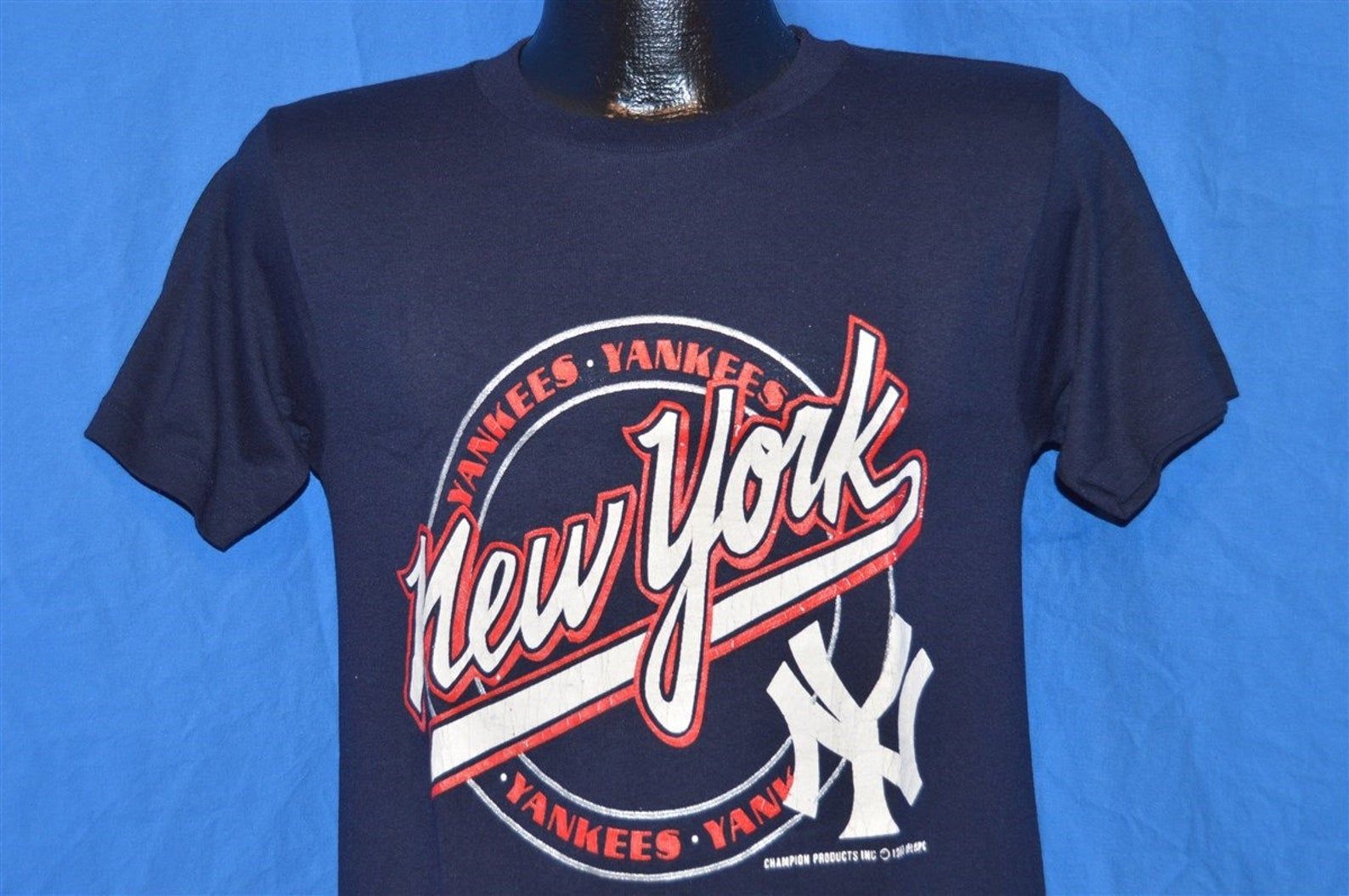 80S New York Yankees Navy Blue Vintage T-Shirt