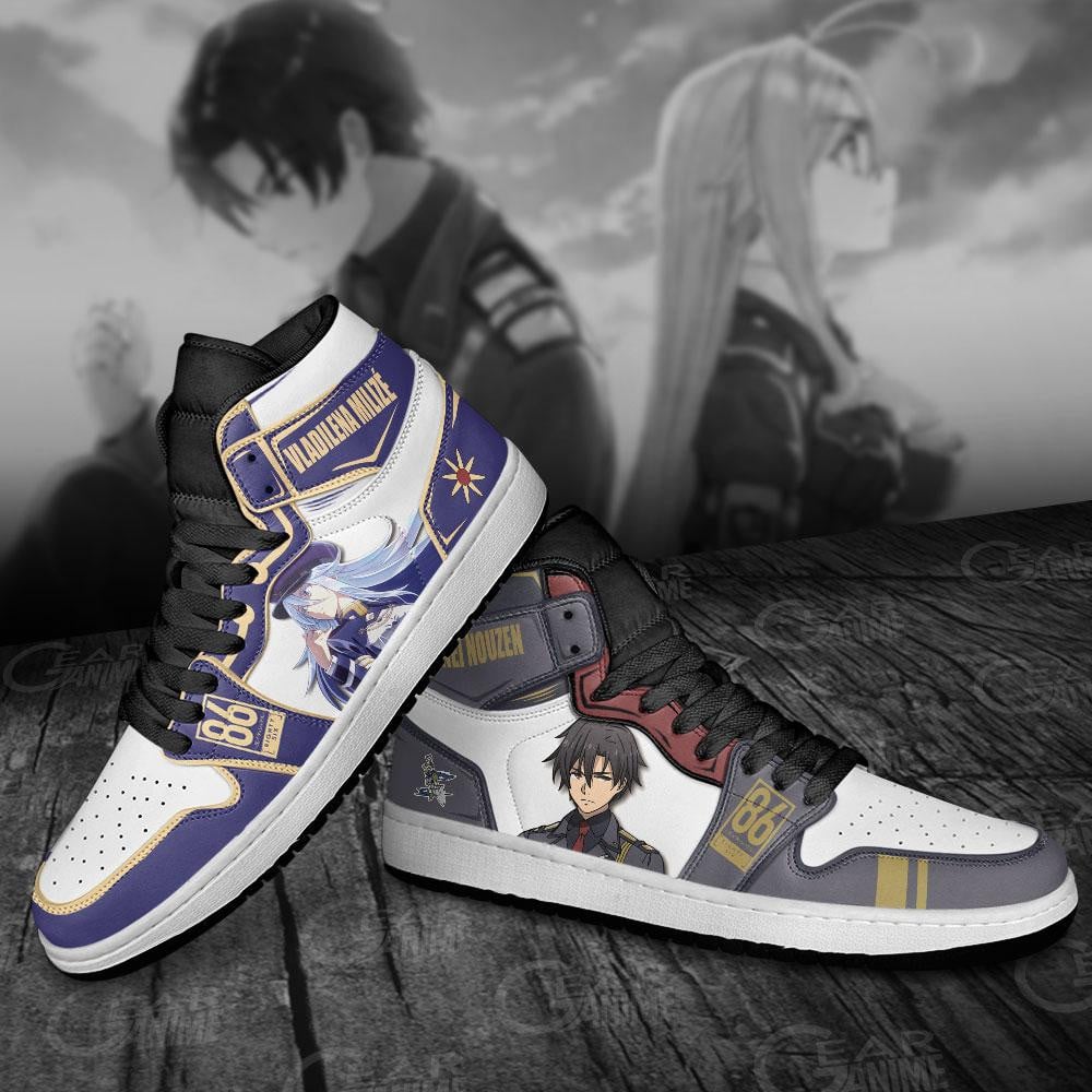86 Eighty Six Vladilena Milize and Shinei Nouzen JD1s Sneakers Anime Shoes, Air Jordan Hightop