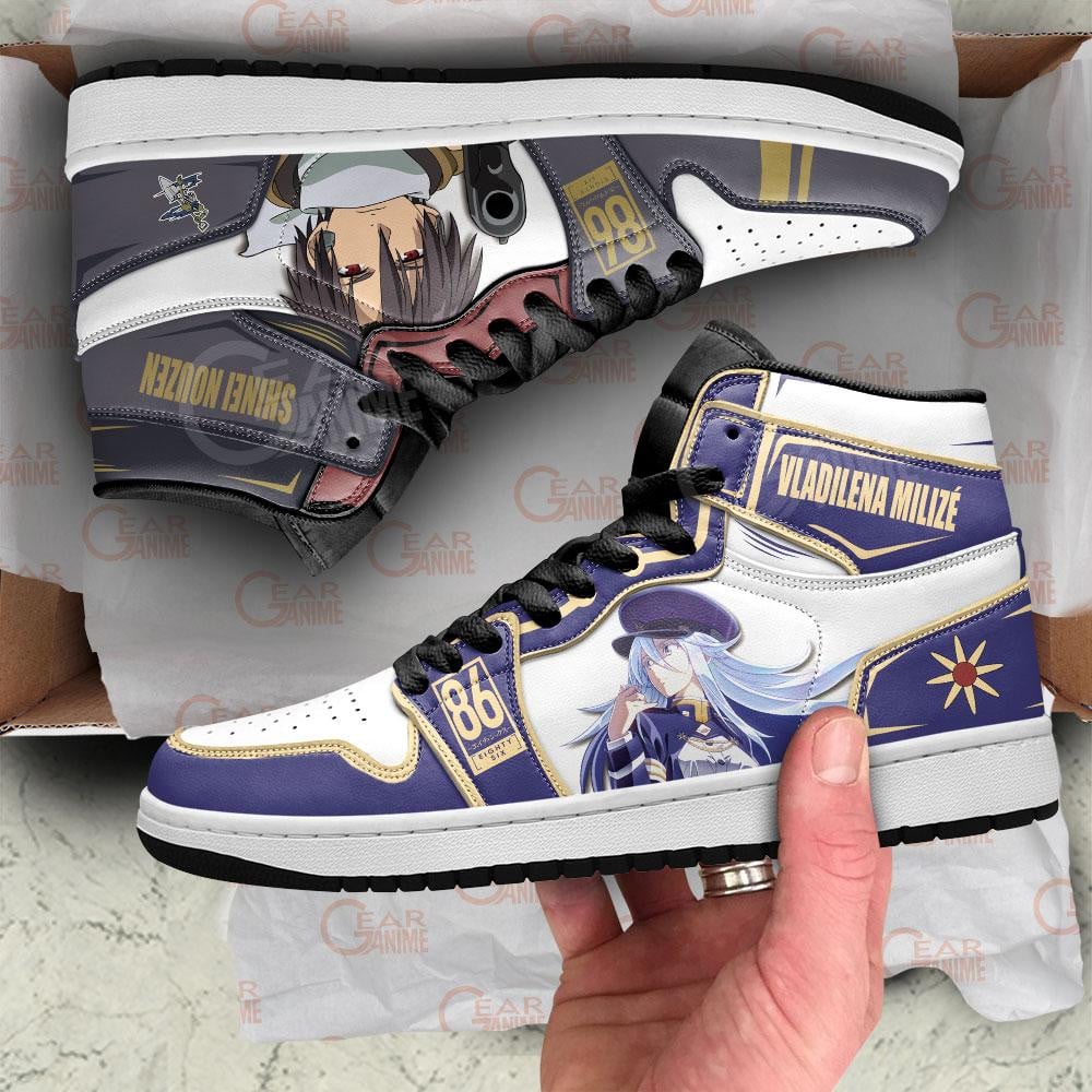 86 Eighty Six Vladilena Milize and Shinei Nouzen JD1s Sneakers Anime Shoes, Air Jordan Hightop