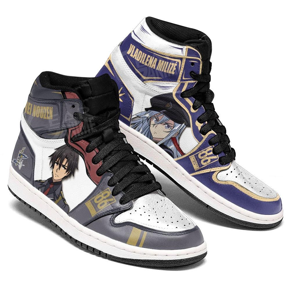 86 Eighty Six Vladilena Milize and Shinei Nouzen JD1s Sneakers Anime Shoes, Air Jordan Hightop