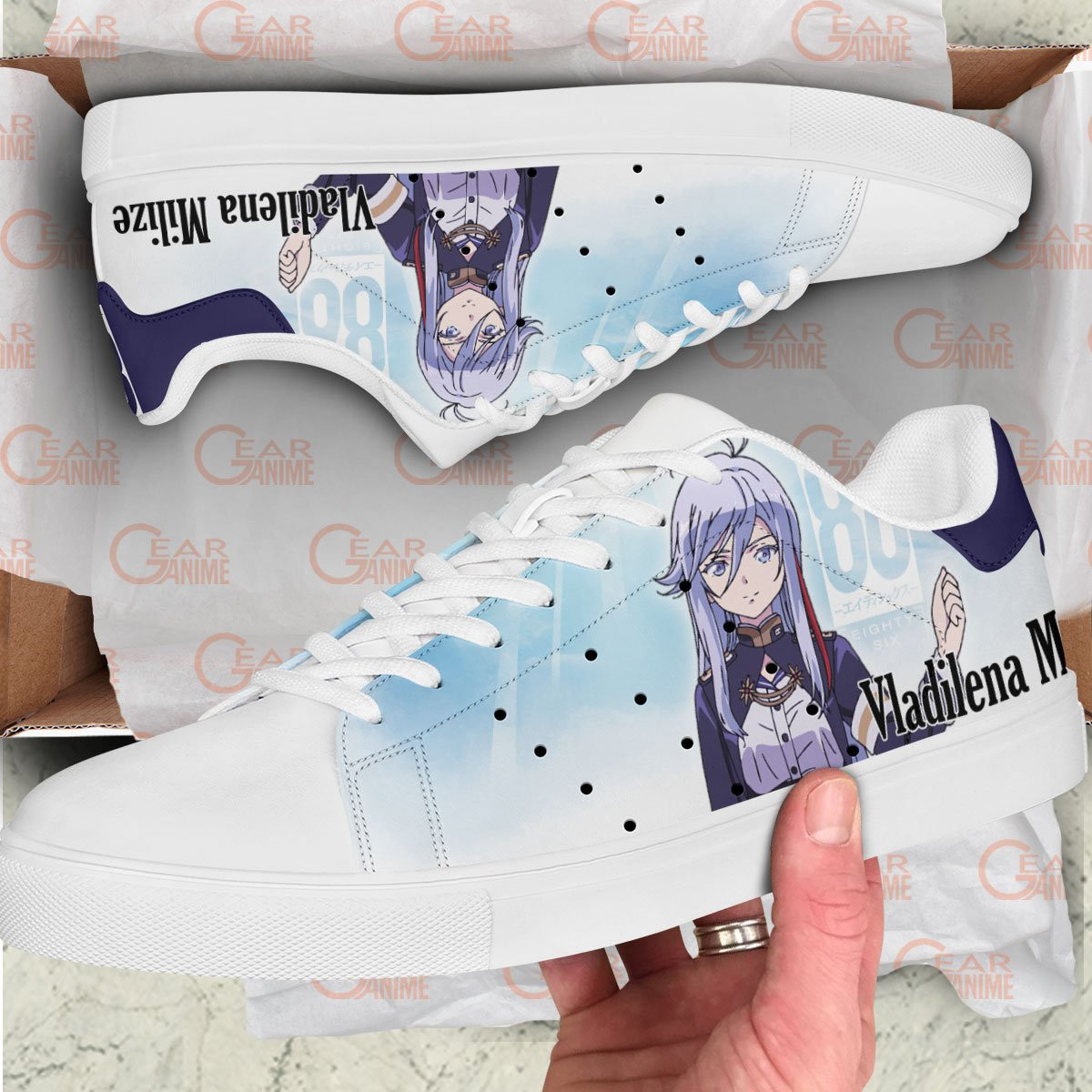 86 Eighty Six Vladilena Milize Skate Sneakers Custom Anime Shoes