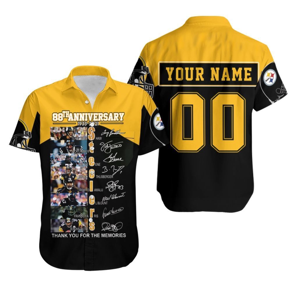 88Th Anniversary 1933 – 2021 Pittsburgh Steelers Team Thank You For The Memories American Flag Personalized Hawaiian Shirt